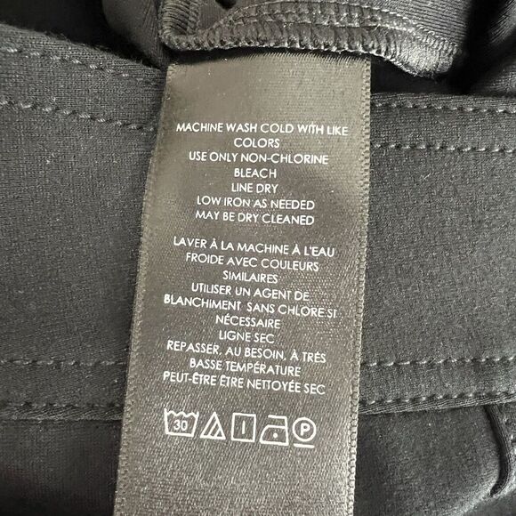 Maeve Anthropologie Slit Split Front Flared Leg Ponte Pants Black Women’s Size 4 - Picture 10 of 11